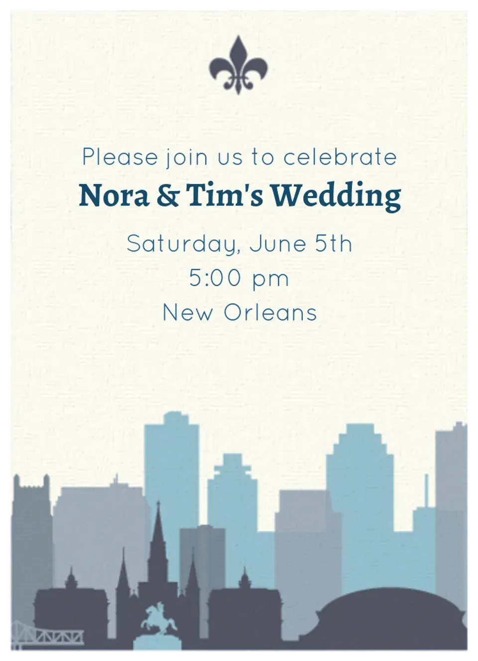 New Orleans Skyline card