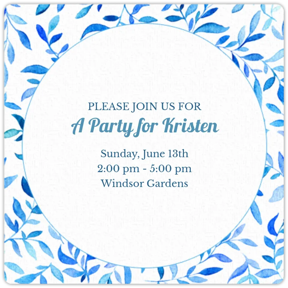 Watercolor Floral Circle card