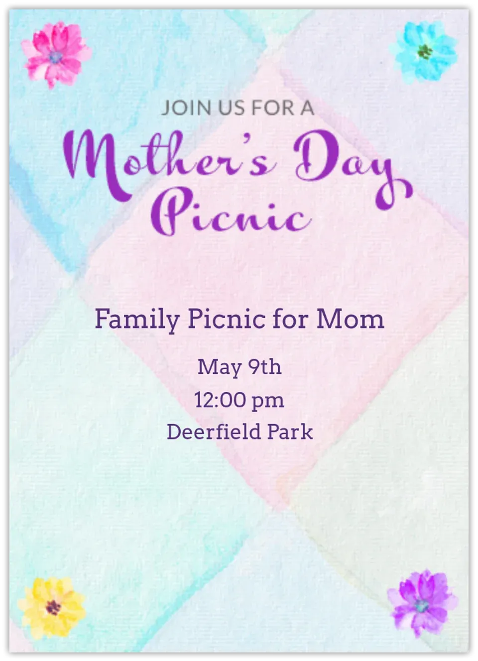 Mother's Day Picnic card