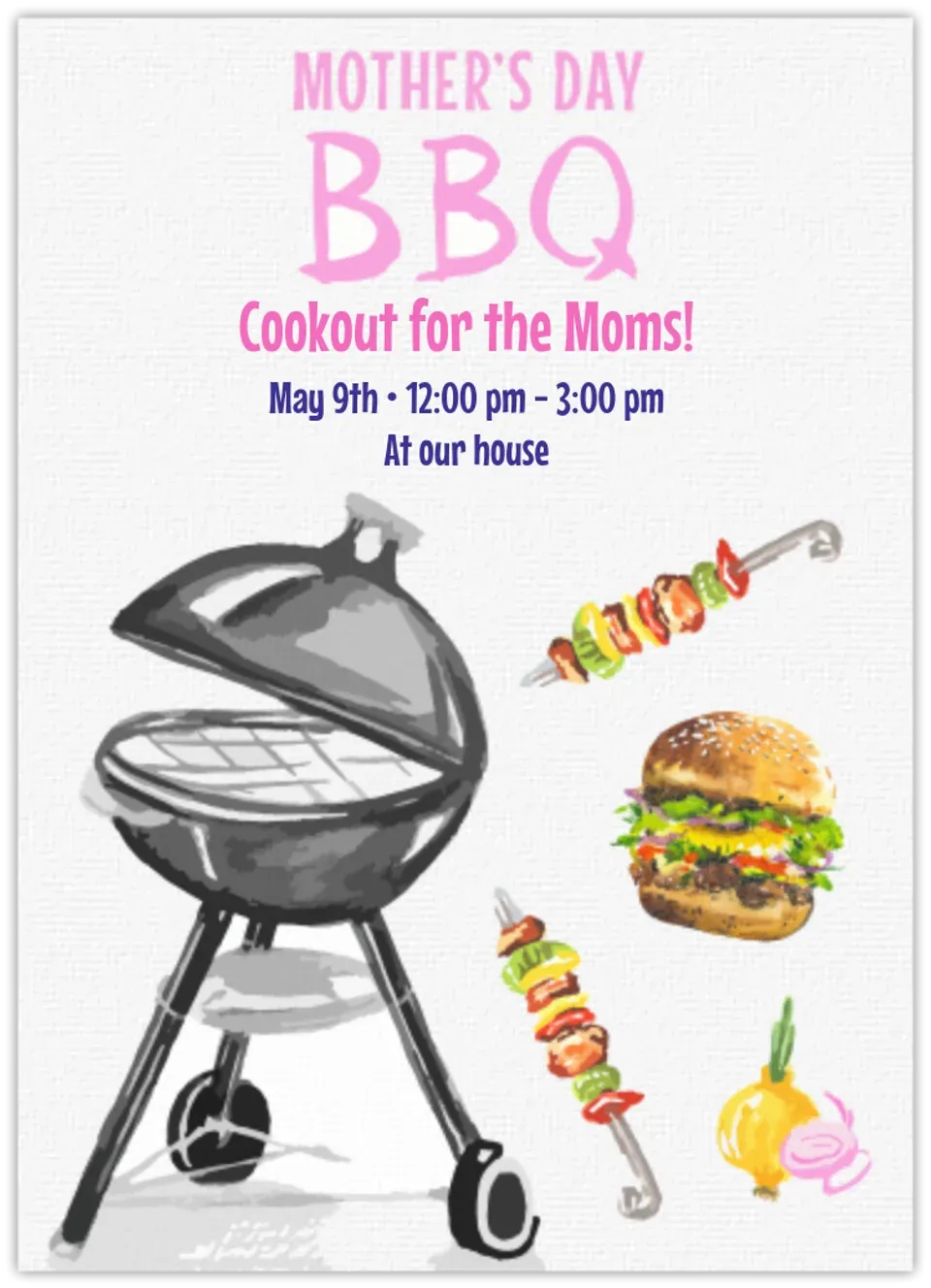 Mother's Day Cookout card