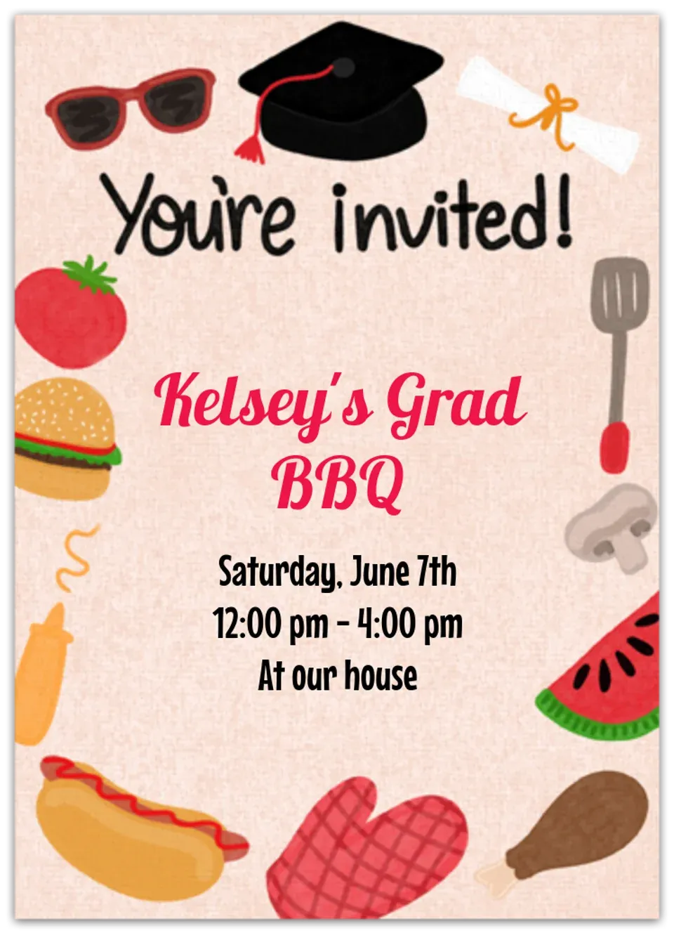 Graduation BBQ card