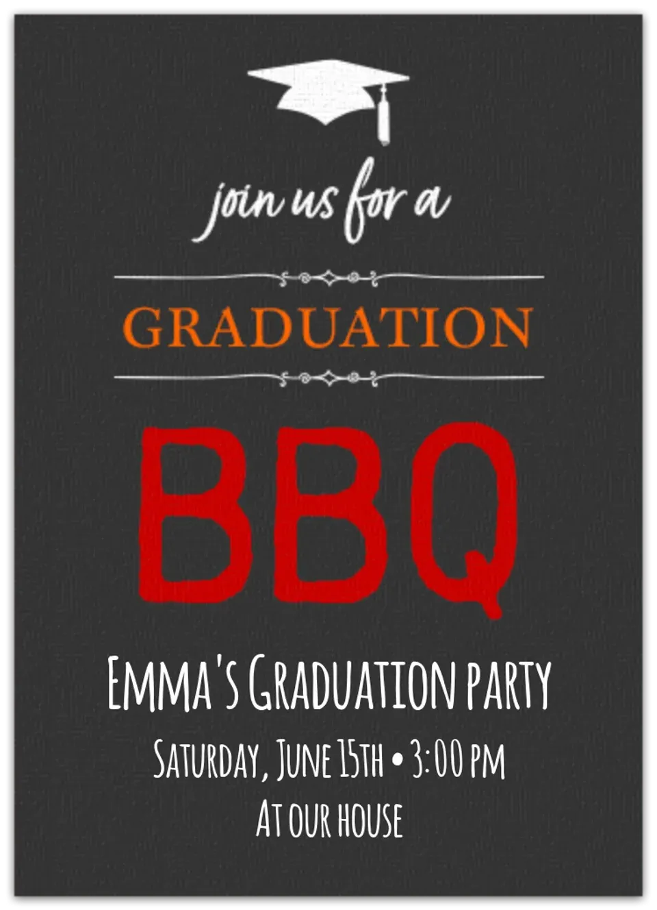 Grad BBQ card