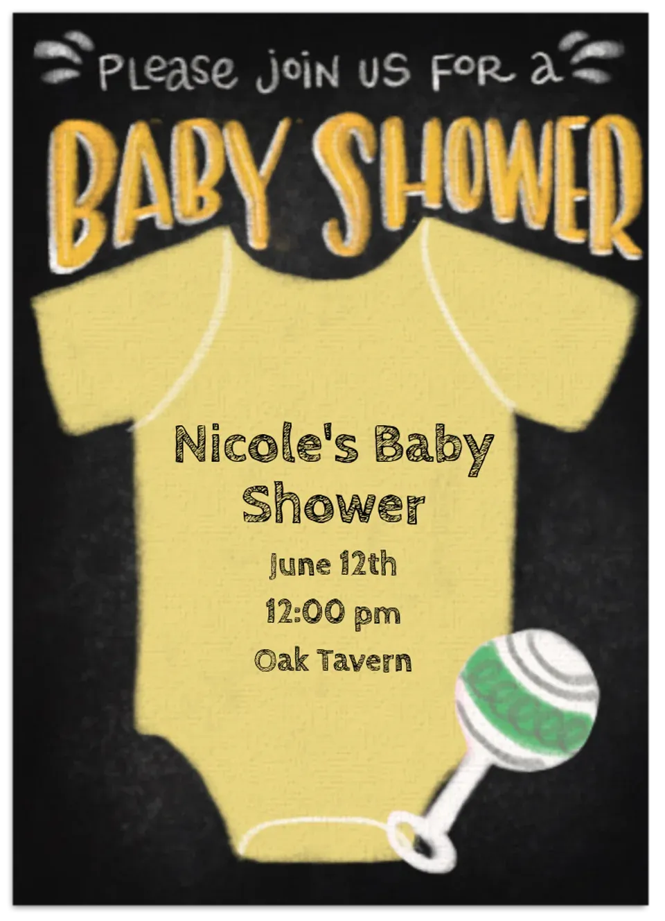 Chalkboard Snapsuit card