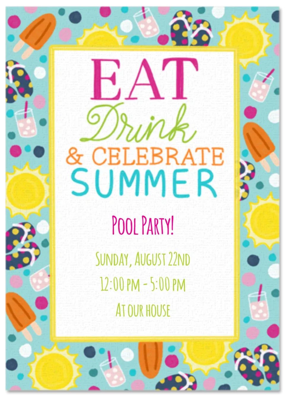 Eat, Drink, & Celebrate Summer card