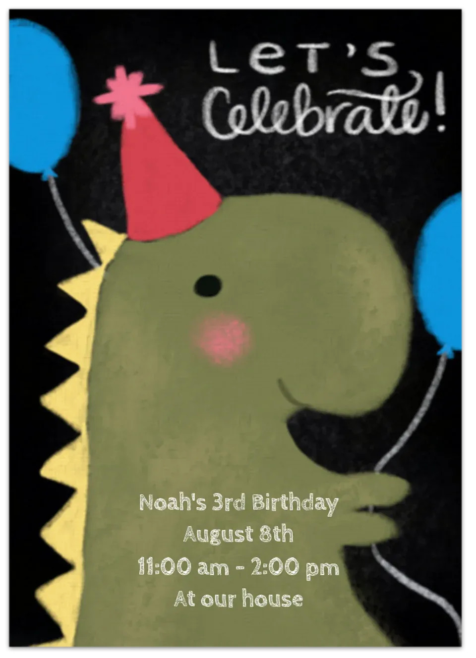 Chalkboard Dinosaur card