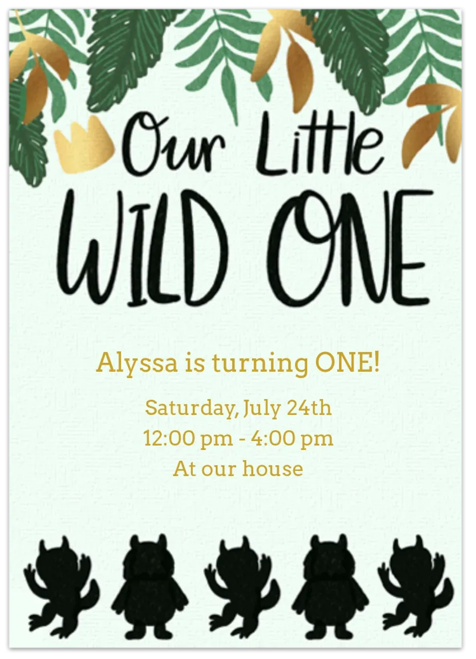 Wild One Birthday card