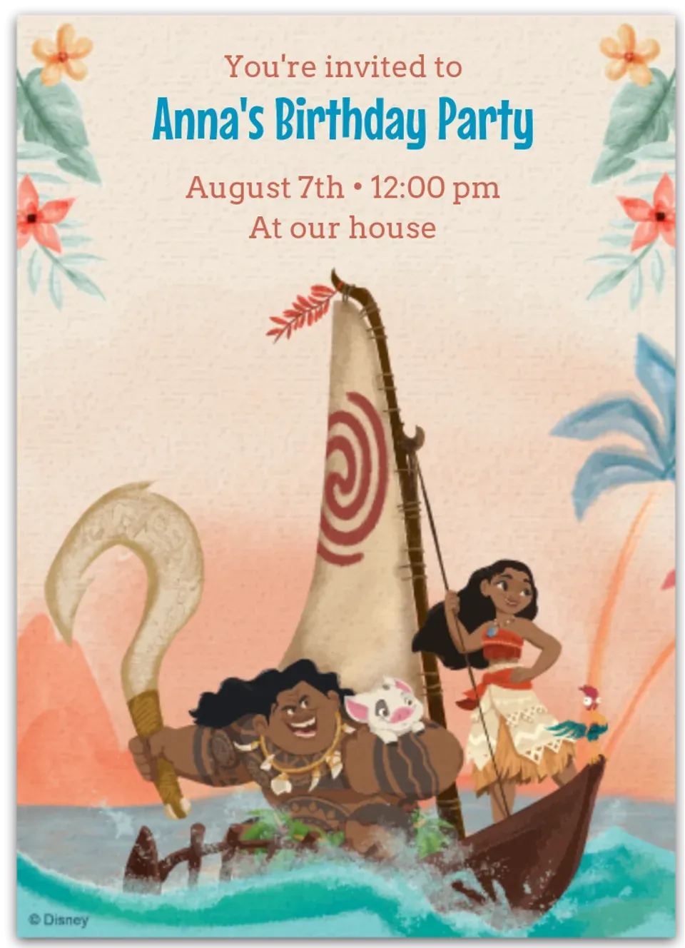 Moana Island Sunsets card