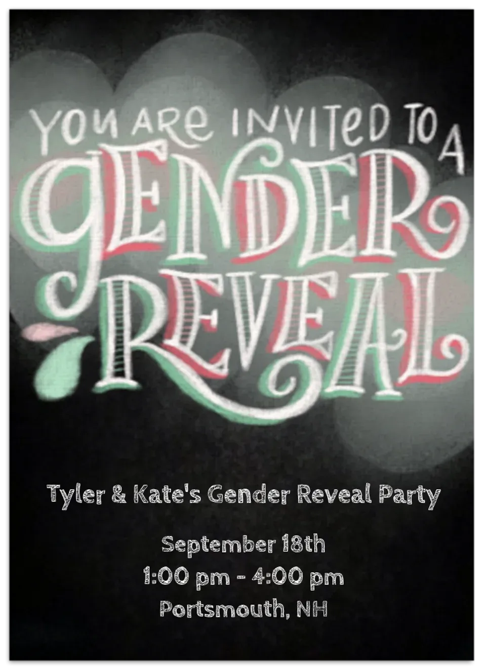 Gender Reveal Chalkboard card