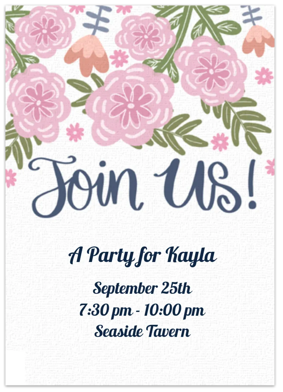 Floral Birthday Party card