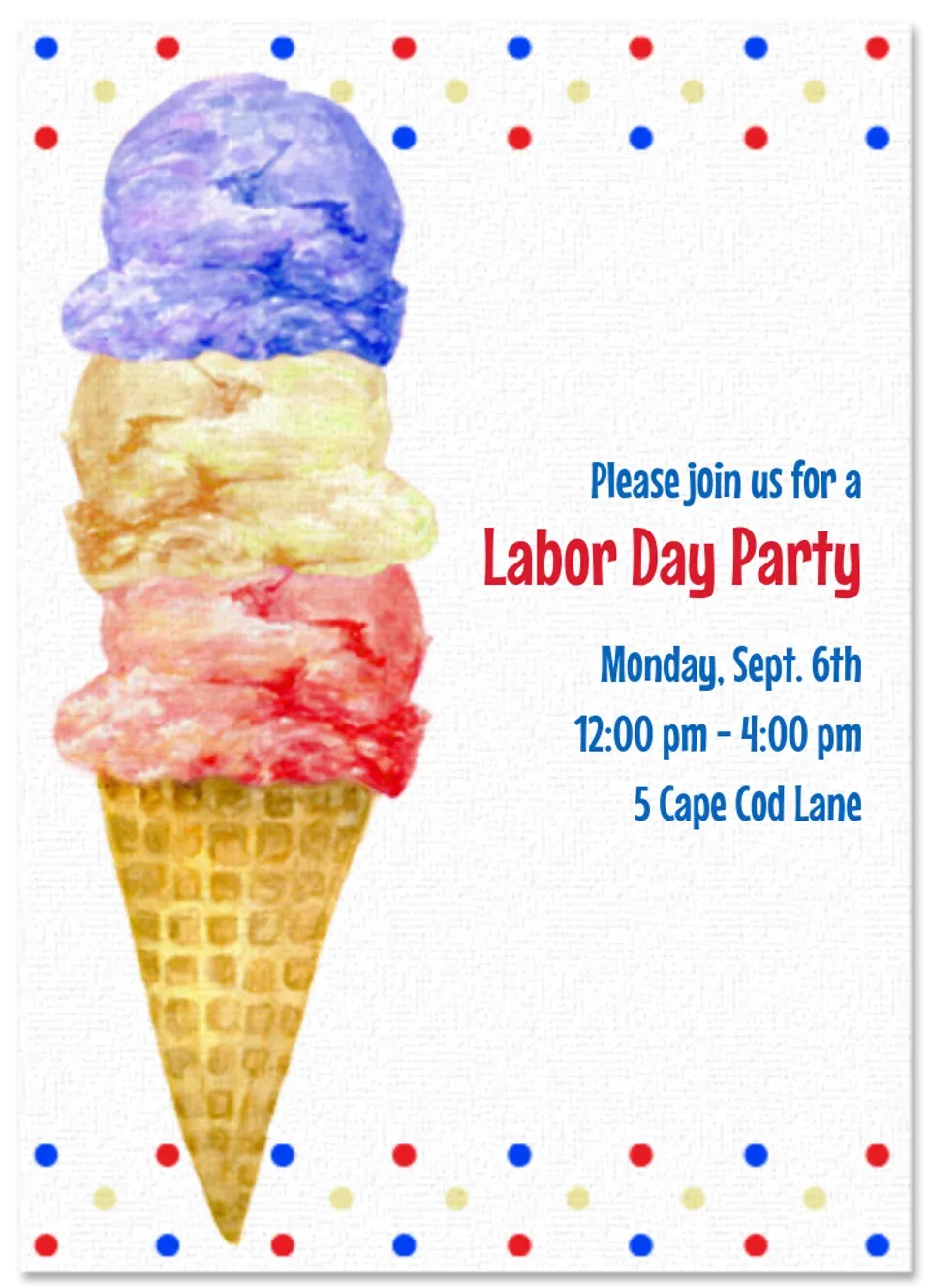 Labor Day Ice Cream card