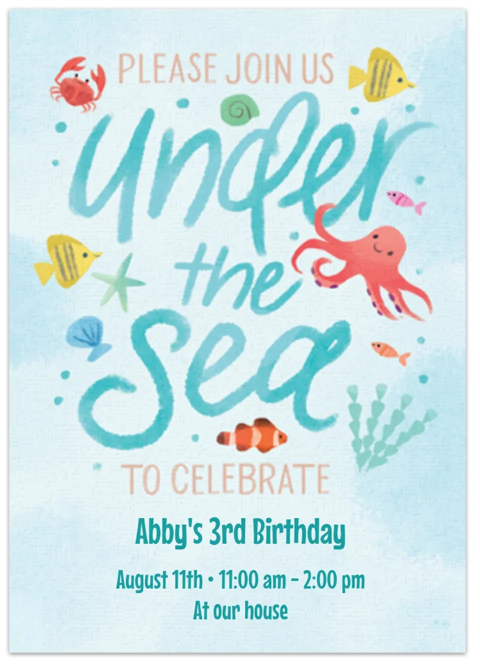 Underwater Party card