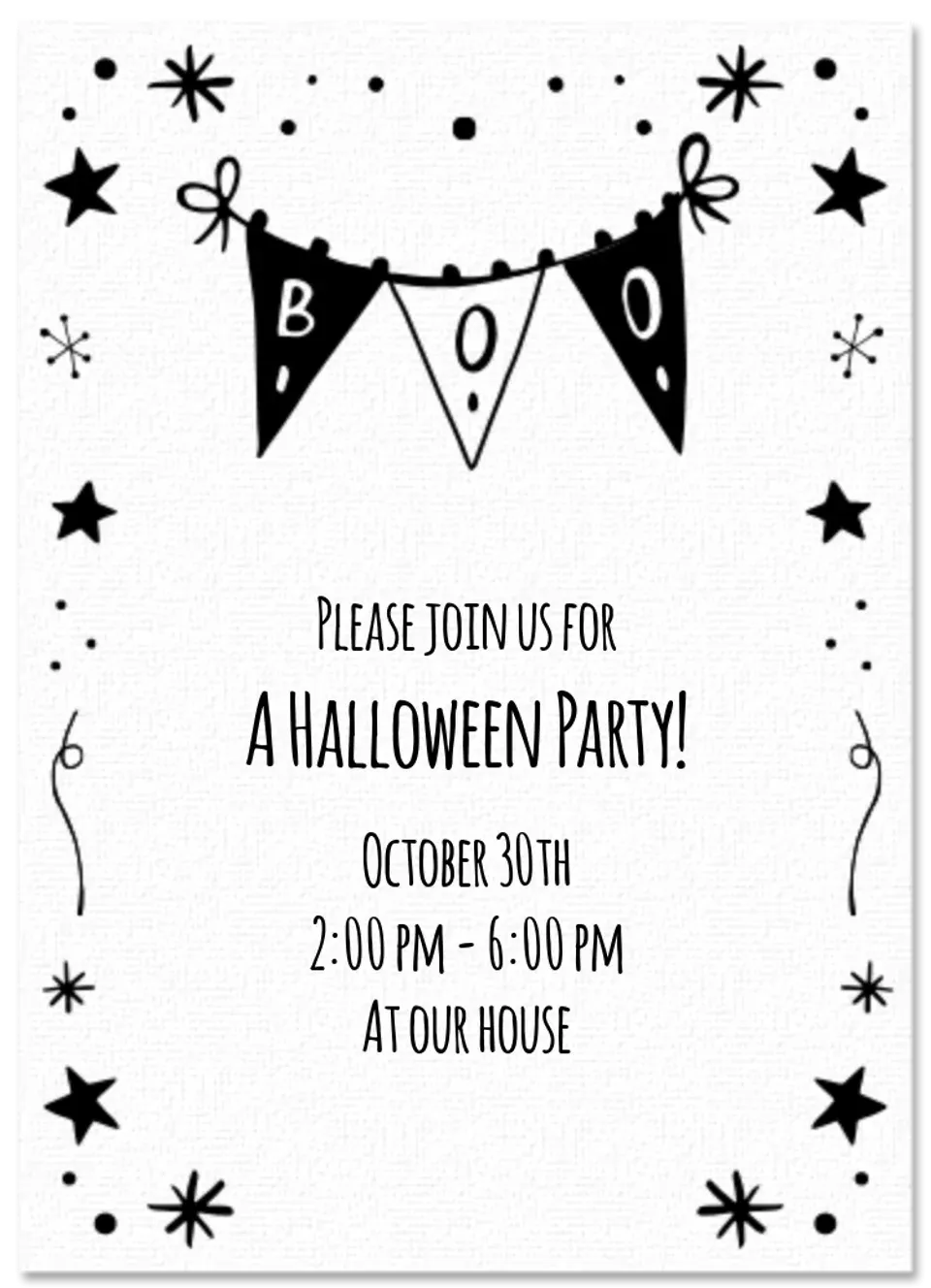 Black & White Halloween card