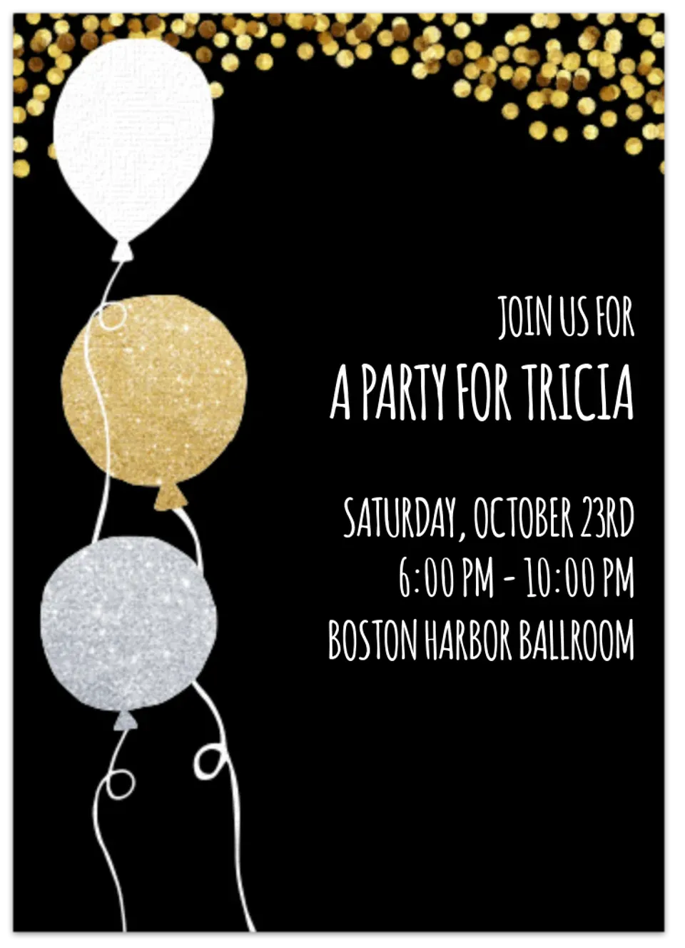 Glitter Balloons card