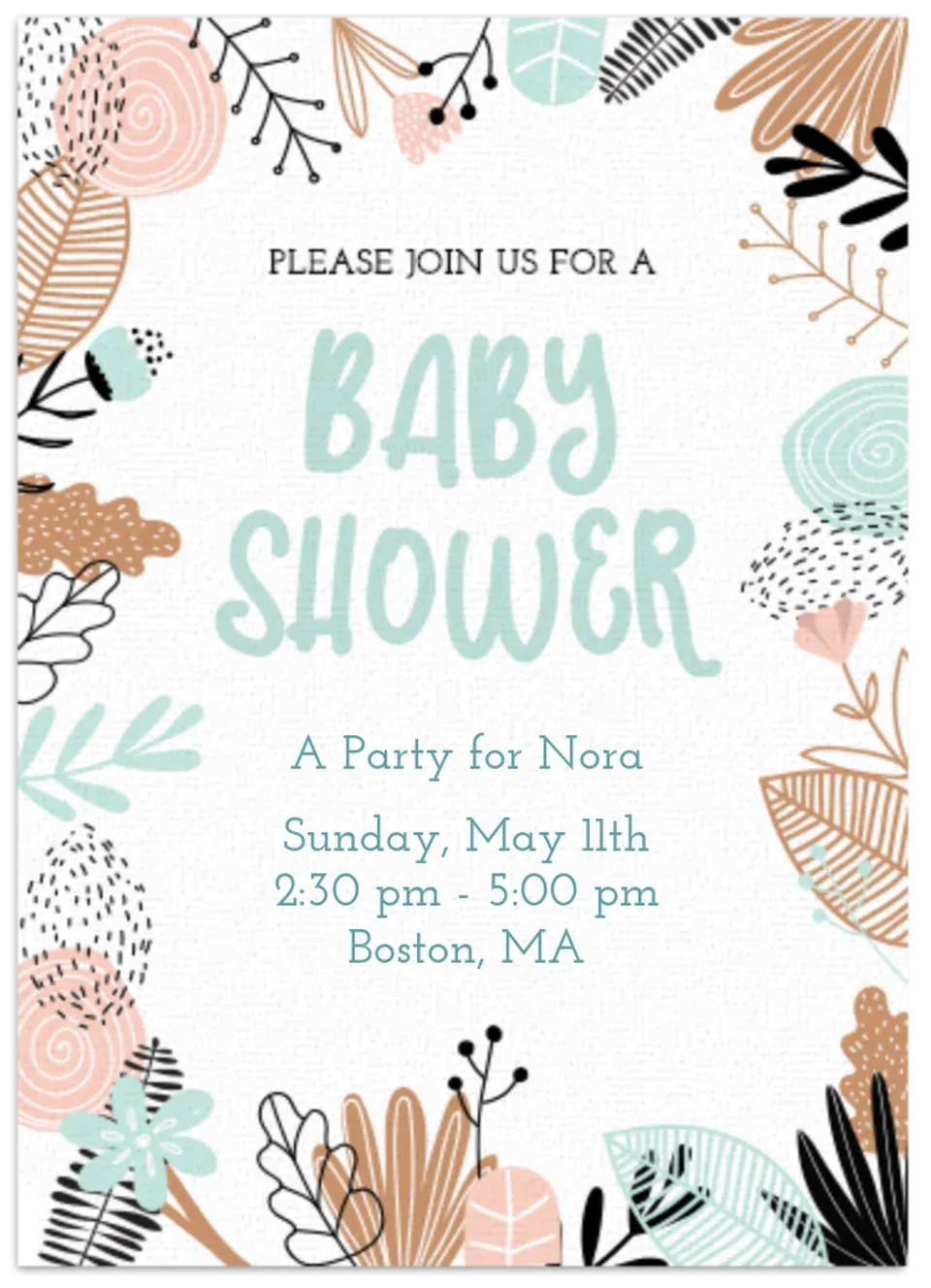Floral Baby Shower card