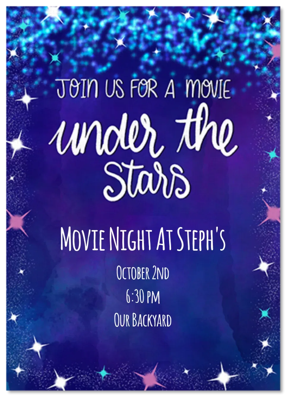 Outdoor Movie Night card