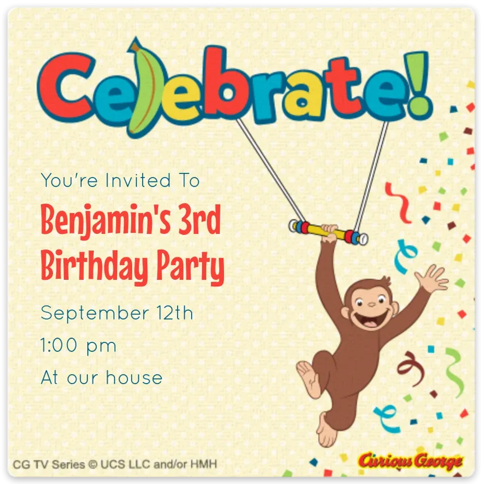 Curious George | Celebrate card