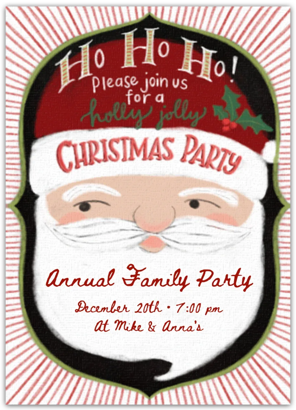 Santa Chalkboard card