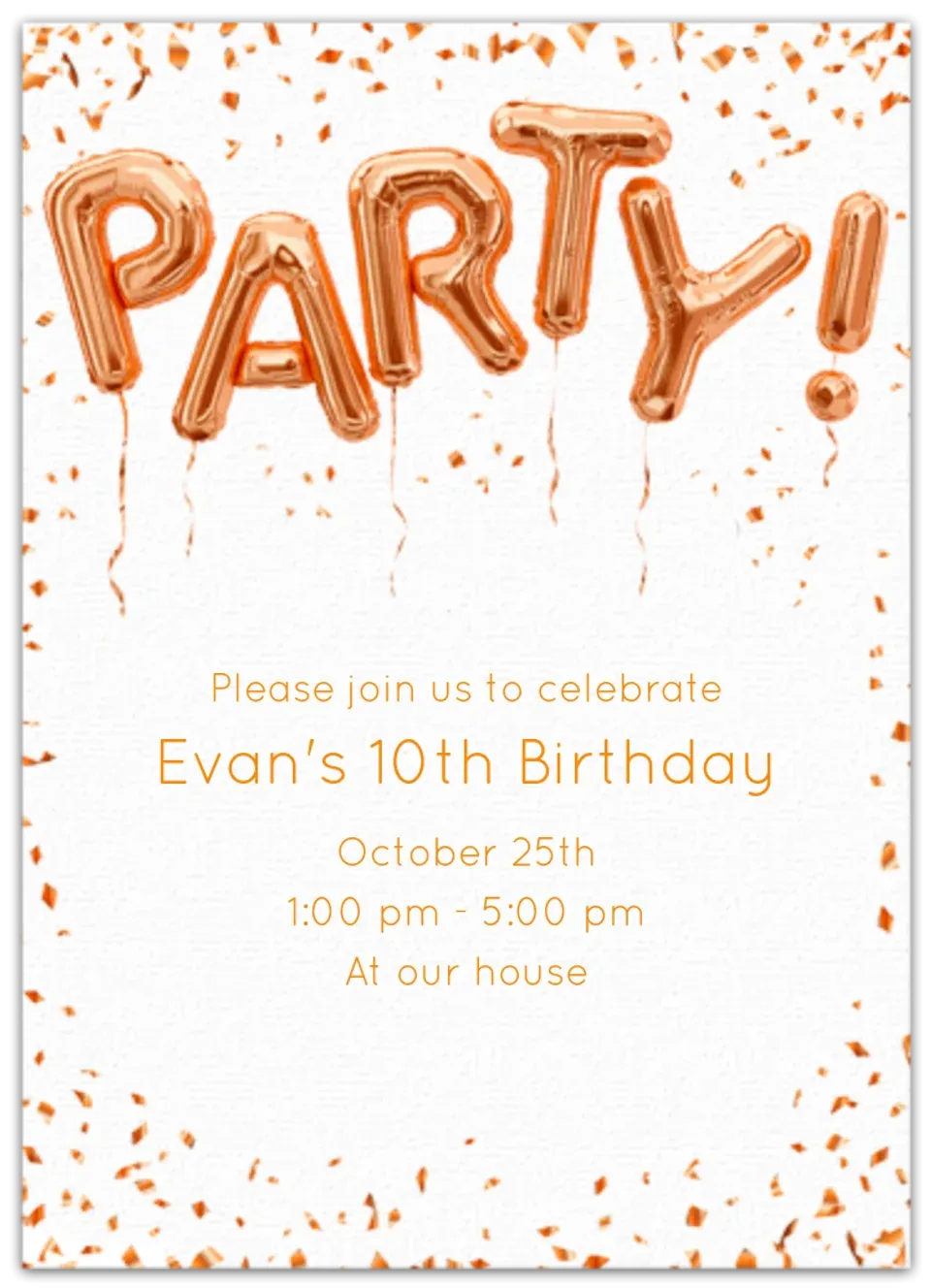 Fall Party Balloons card