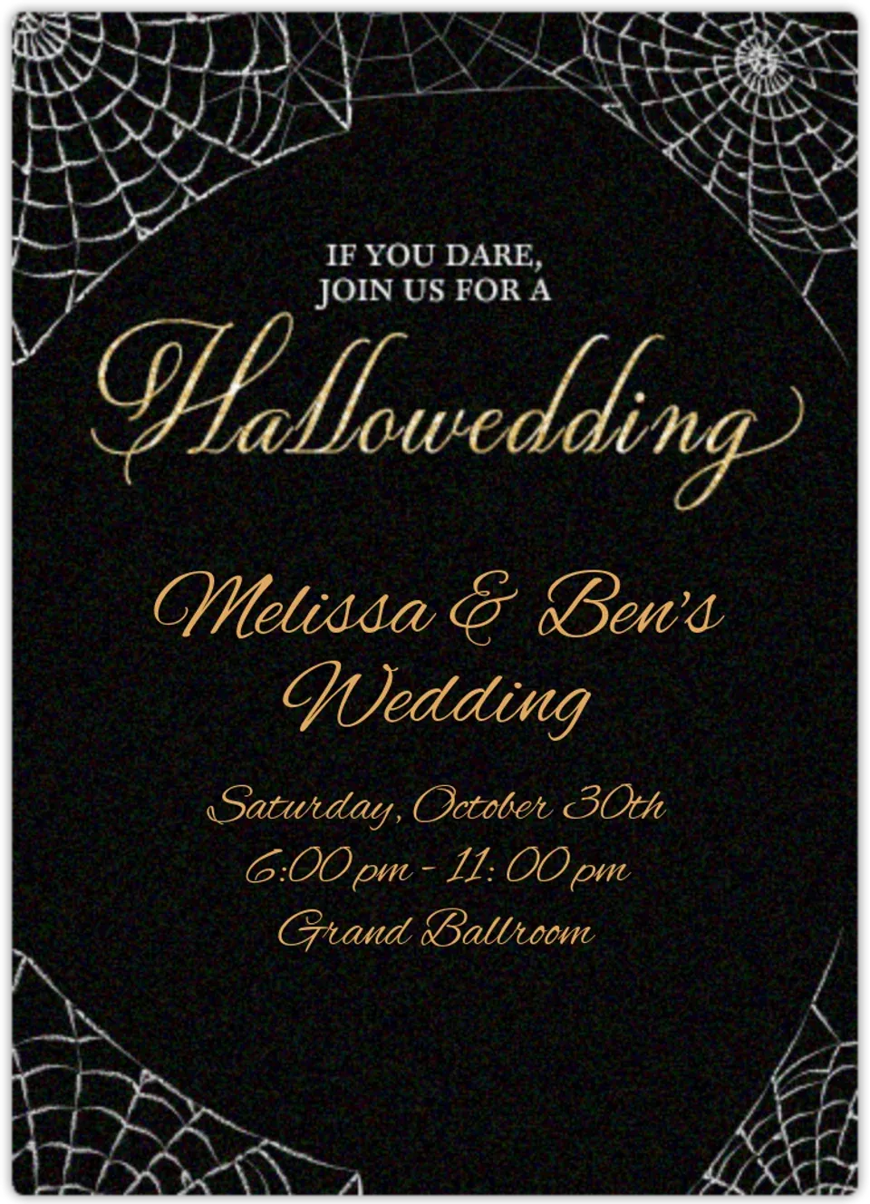 Halloween Wedding card