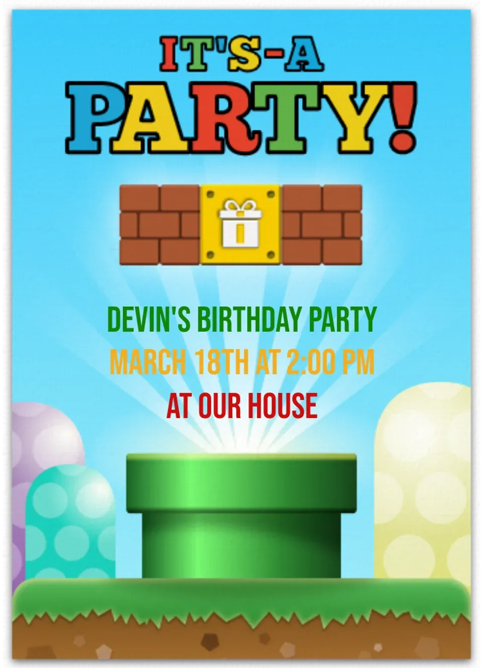 It's–A Party! card