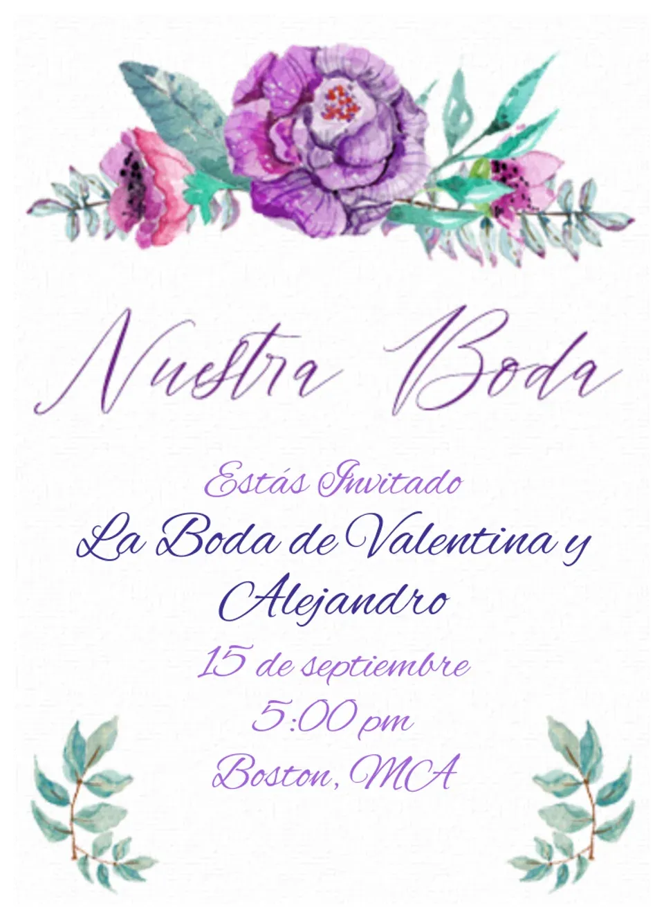 Nuestra Boda card