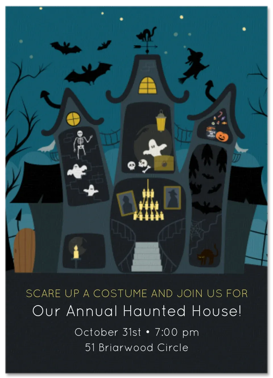 Spooky Haunted House card