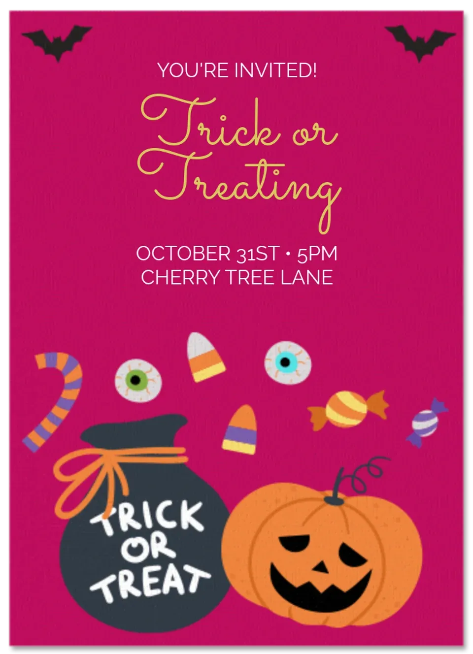 Trick or Treat Candy card