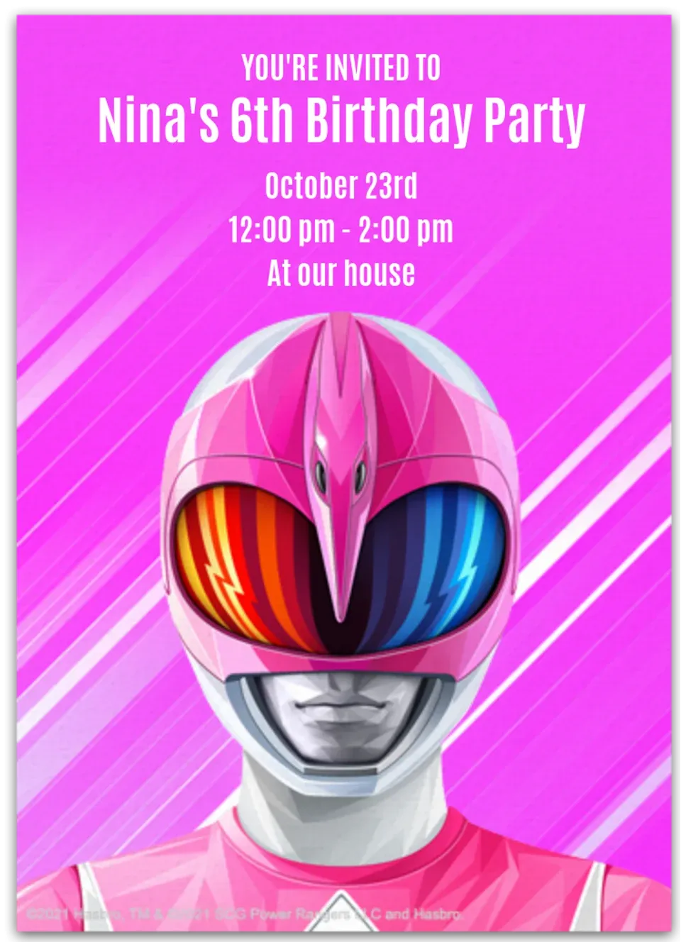 Power Rangers | Pink Ranger card