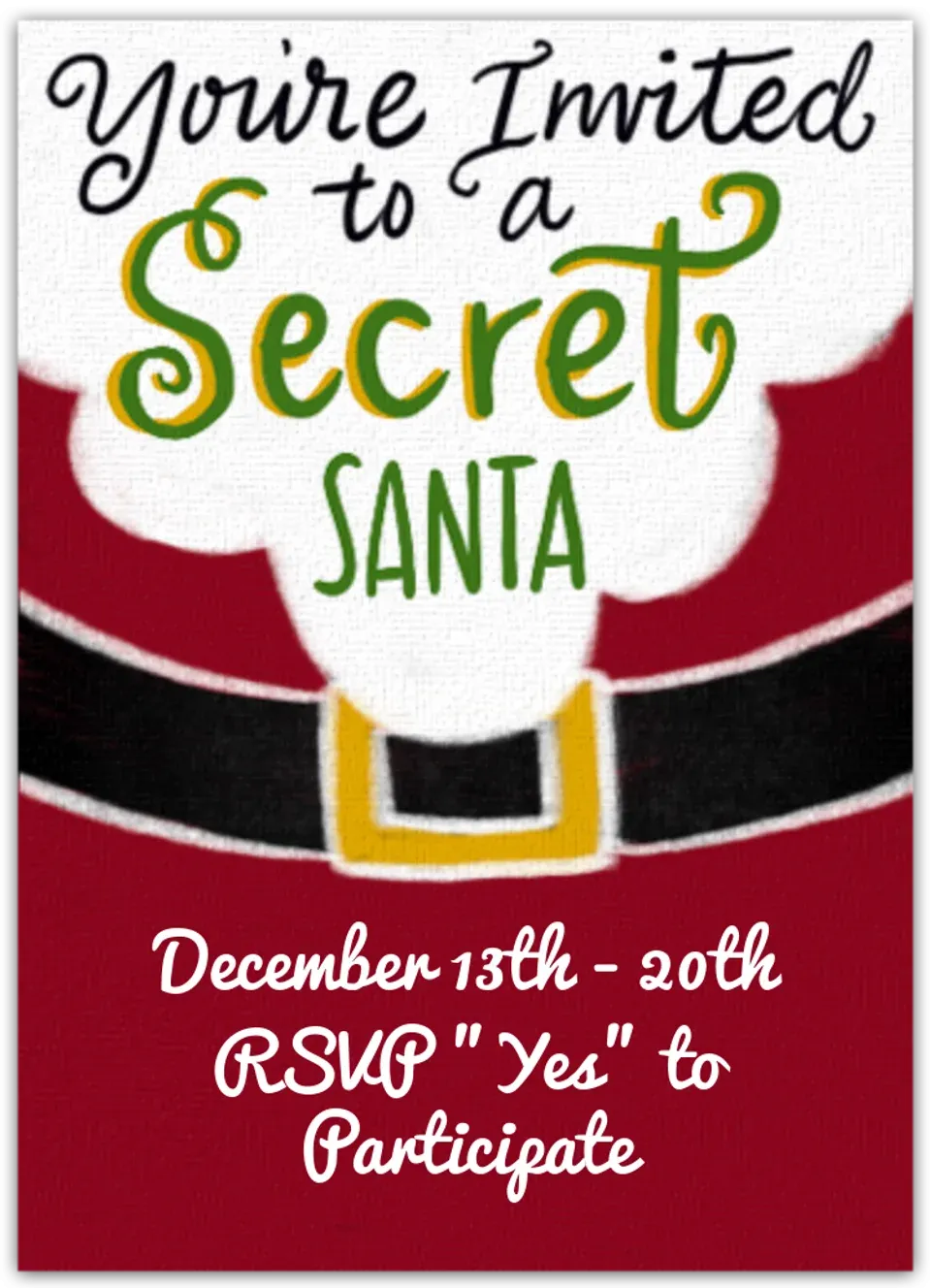 Secret Santa Chalkboard card