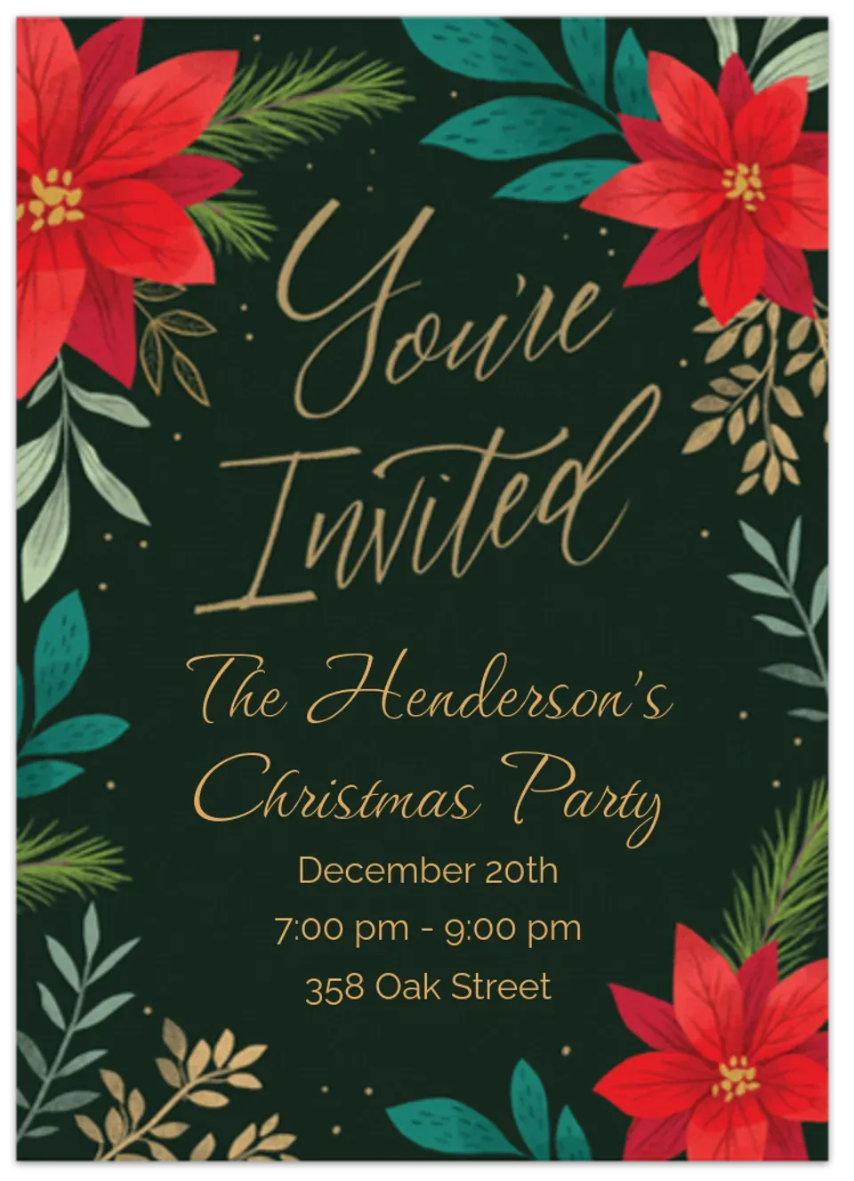 Festive Poinsettia card