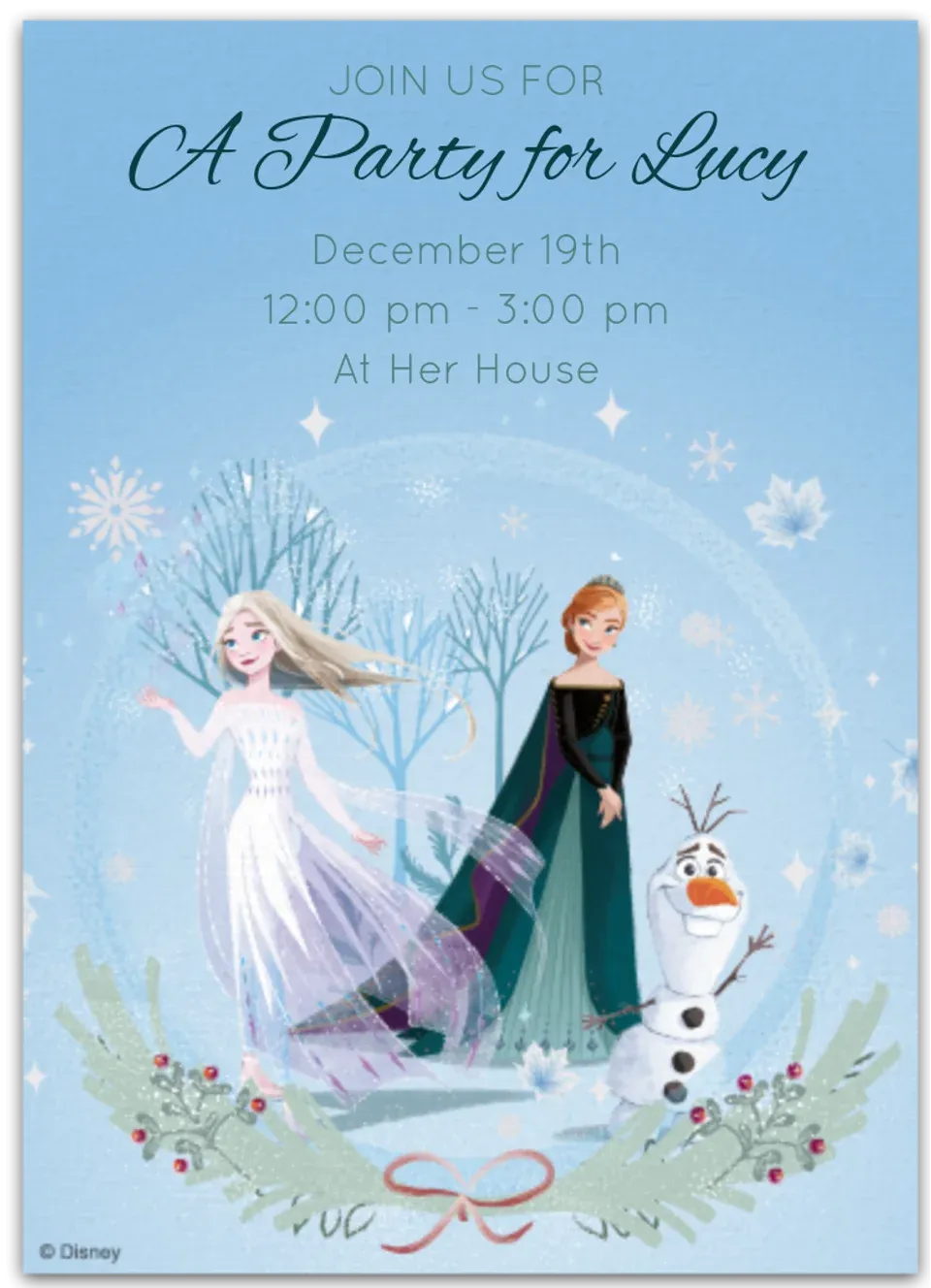 Frozen 2: Joyful Wishes card