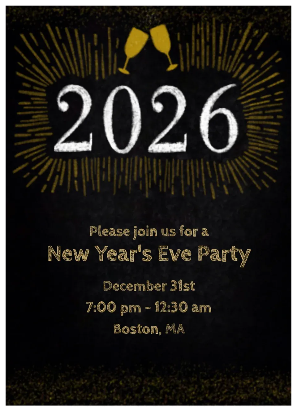 Chalkboard Champagne Toast card