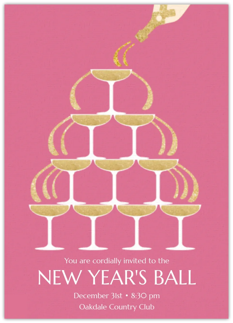 Champagne Pour Glasses card