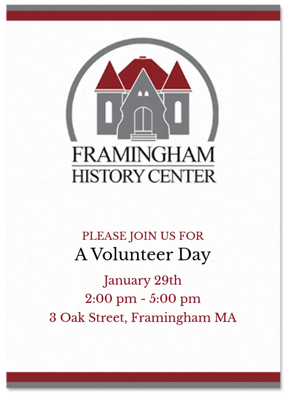 Framingham History Center card