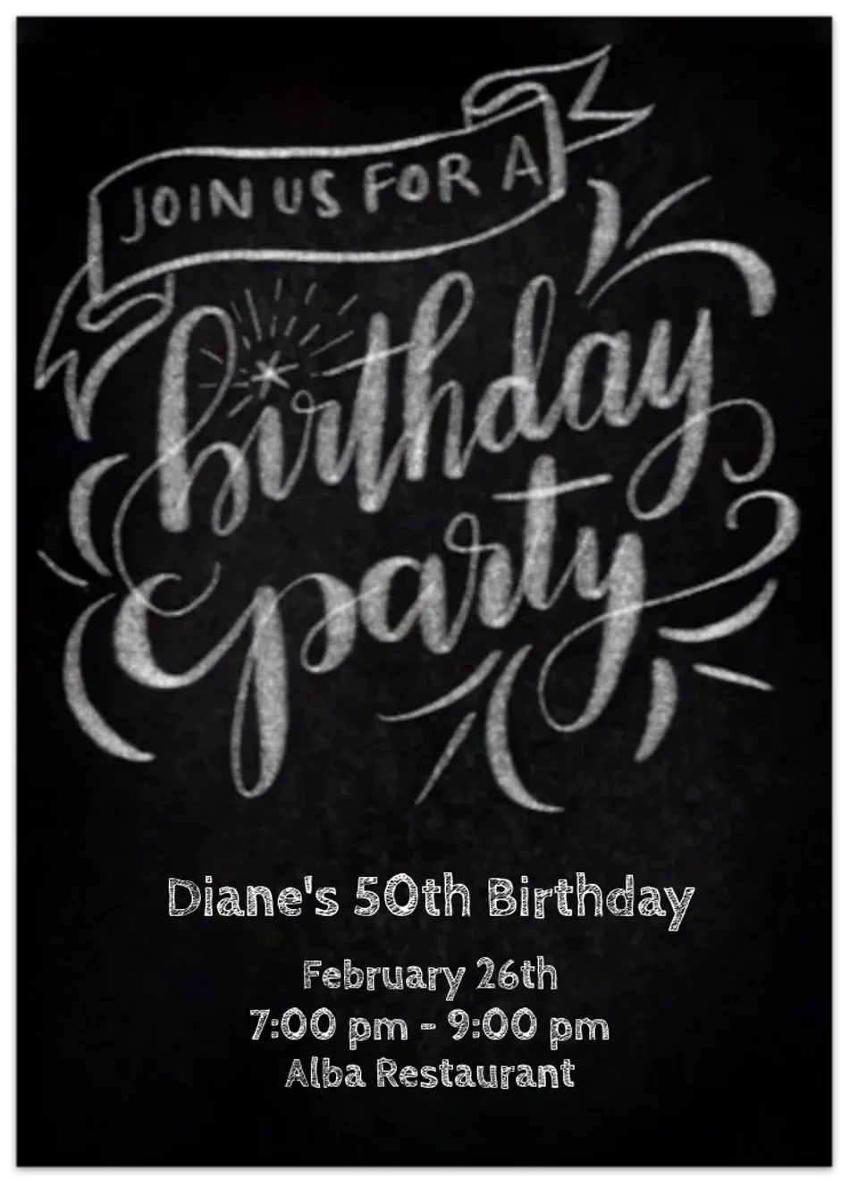 Celebration Chalkboard card