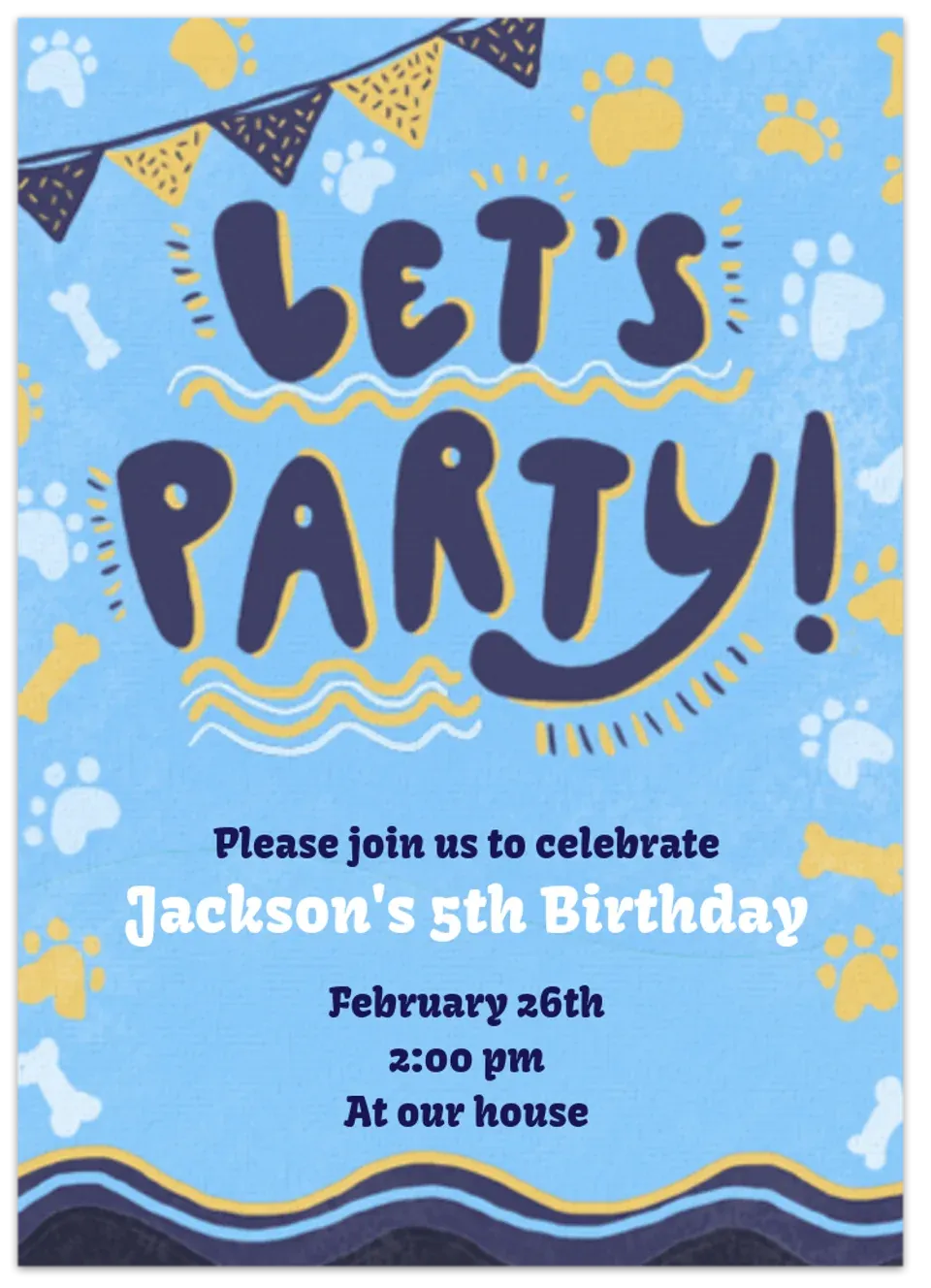 Blue Dog Birthday card