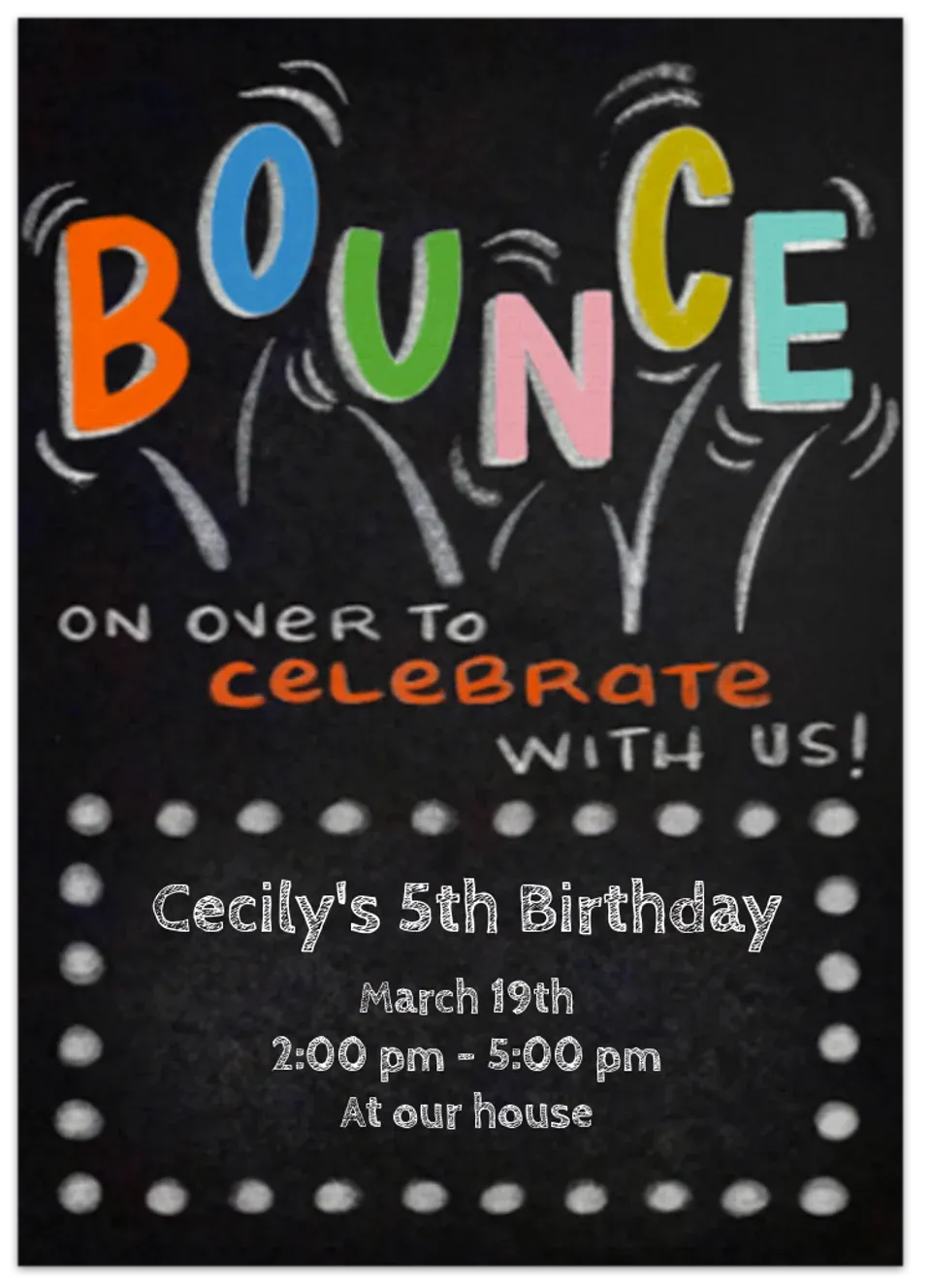 Bounce Chalkboard card