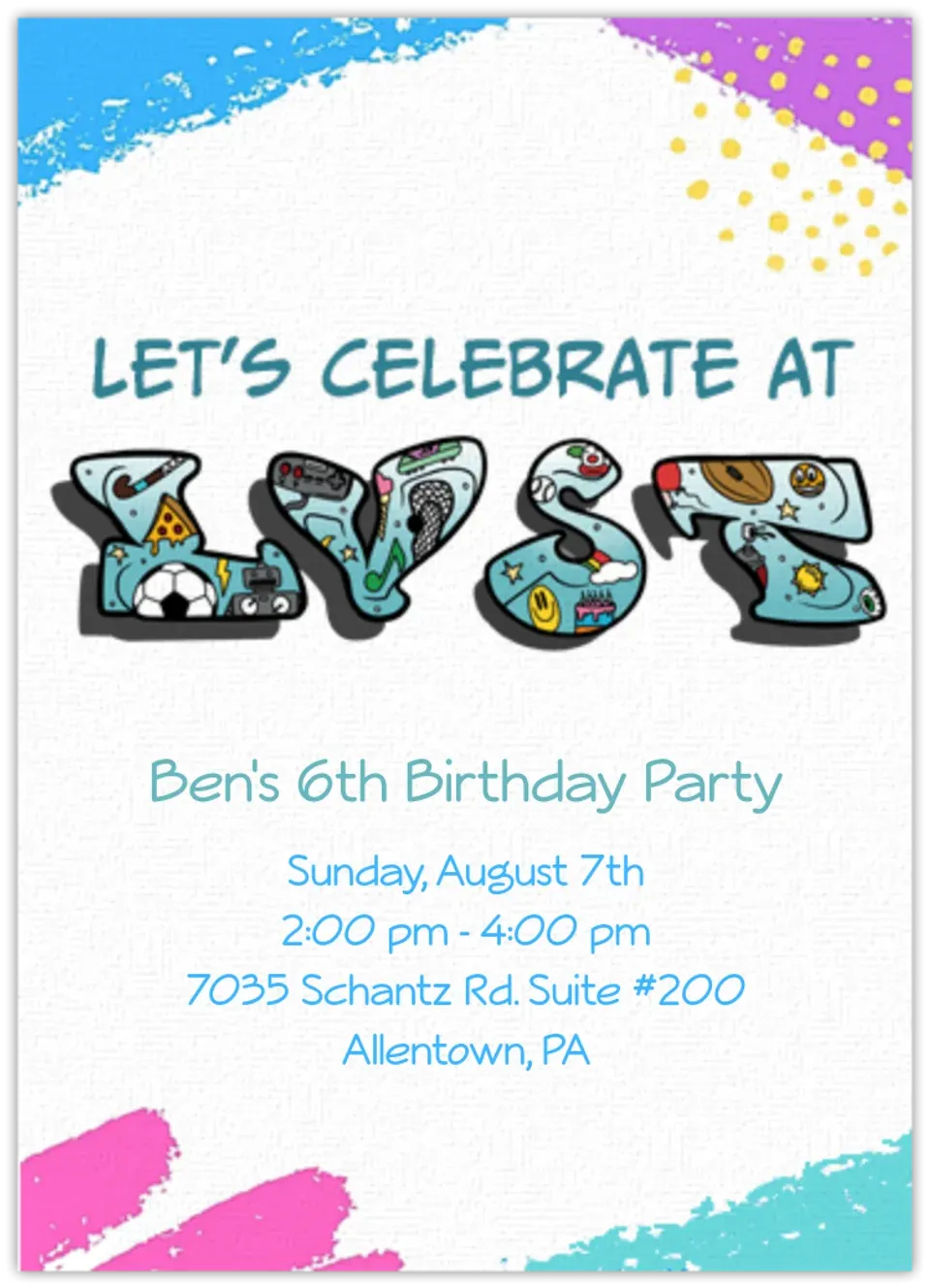 Lehigh Valley Sports Turf | Birthday card