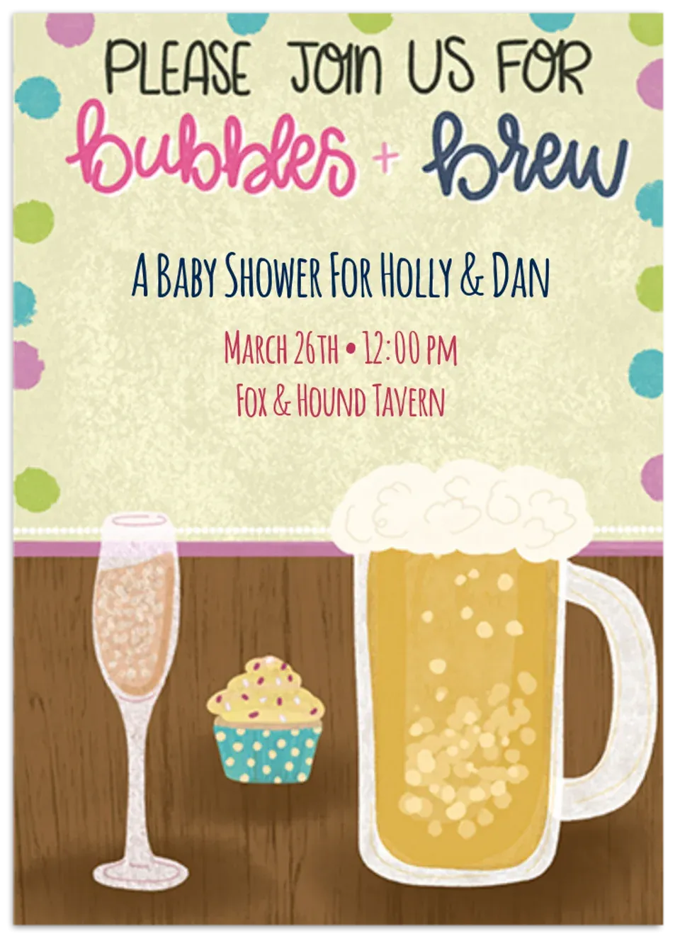 Bubbles & Brews card