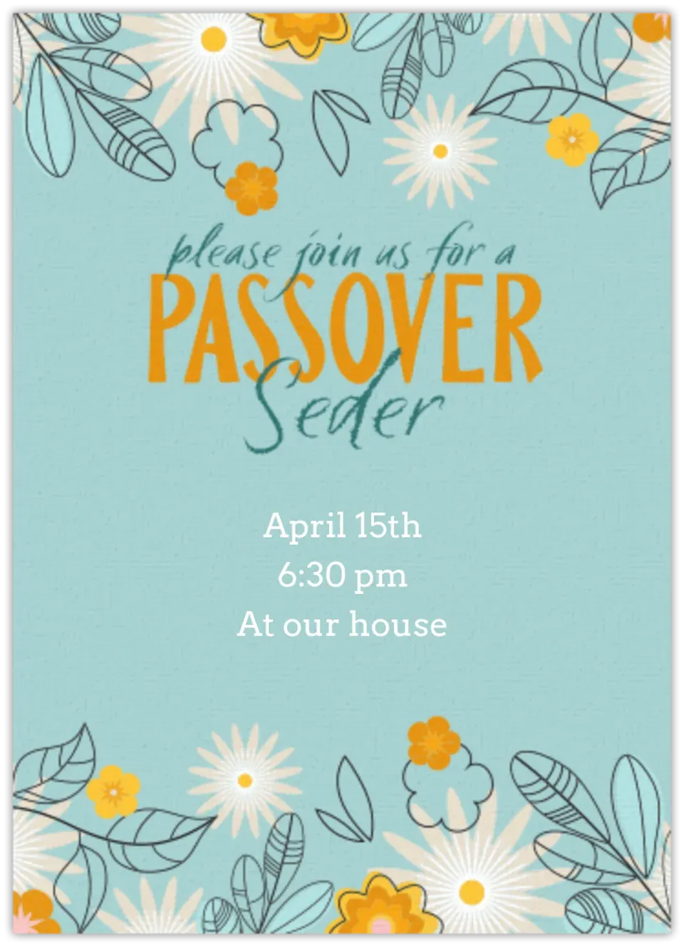 Floral Passover card