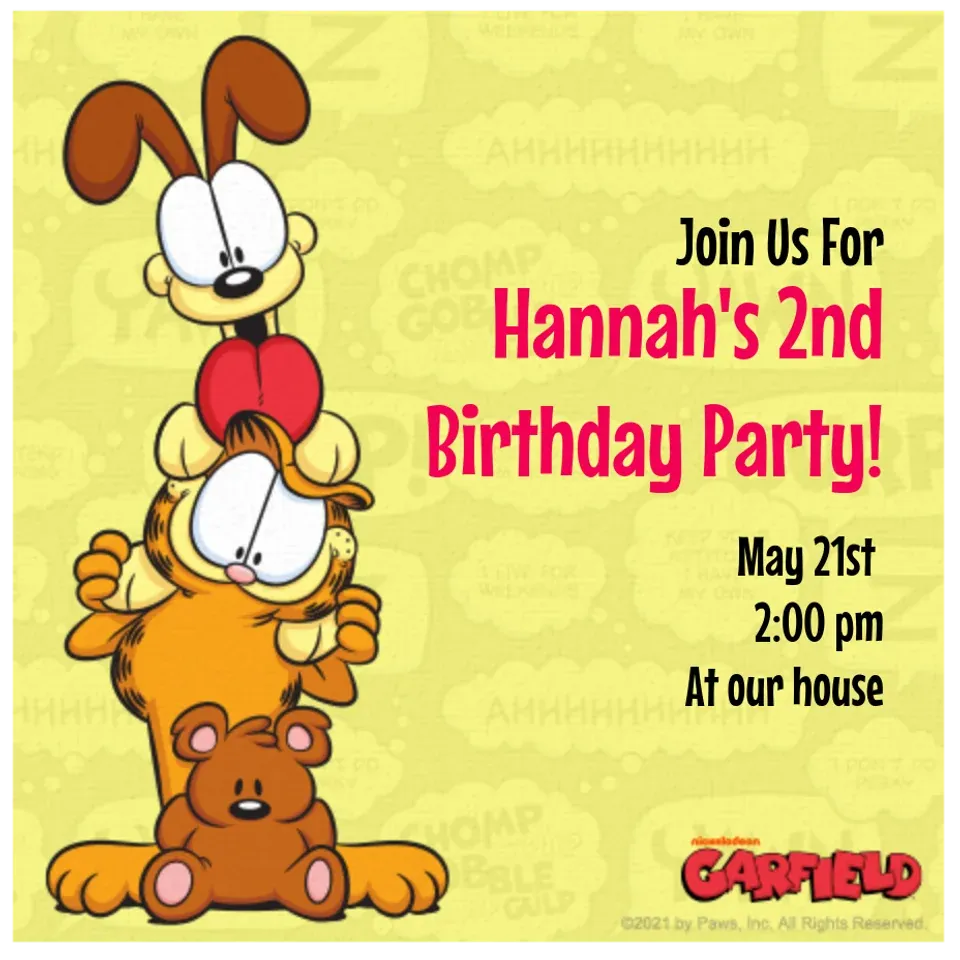 Garfield Friends card