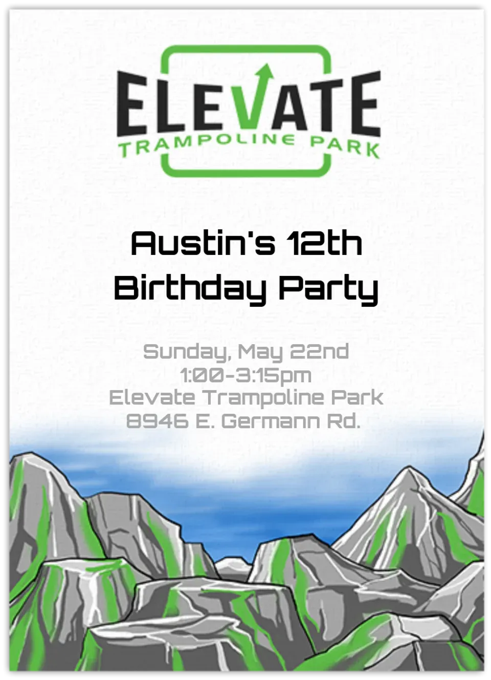Elevate Trampoline Park | Blue card