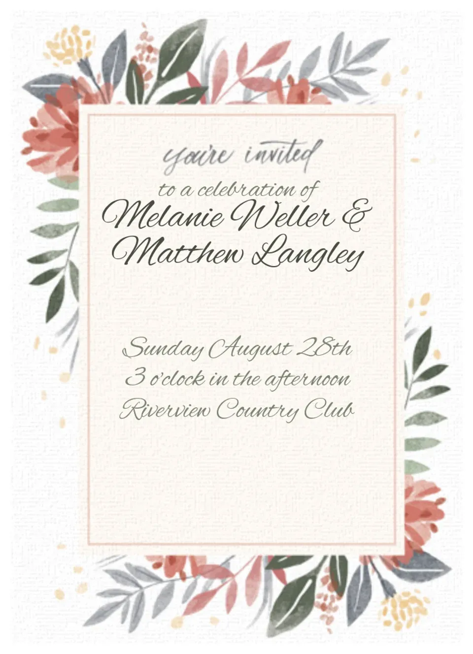 Bohemian Wedding card