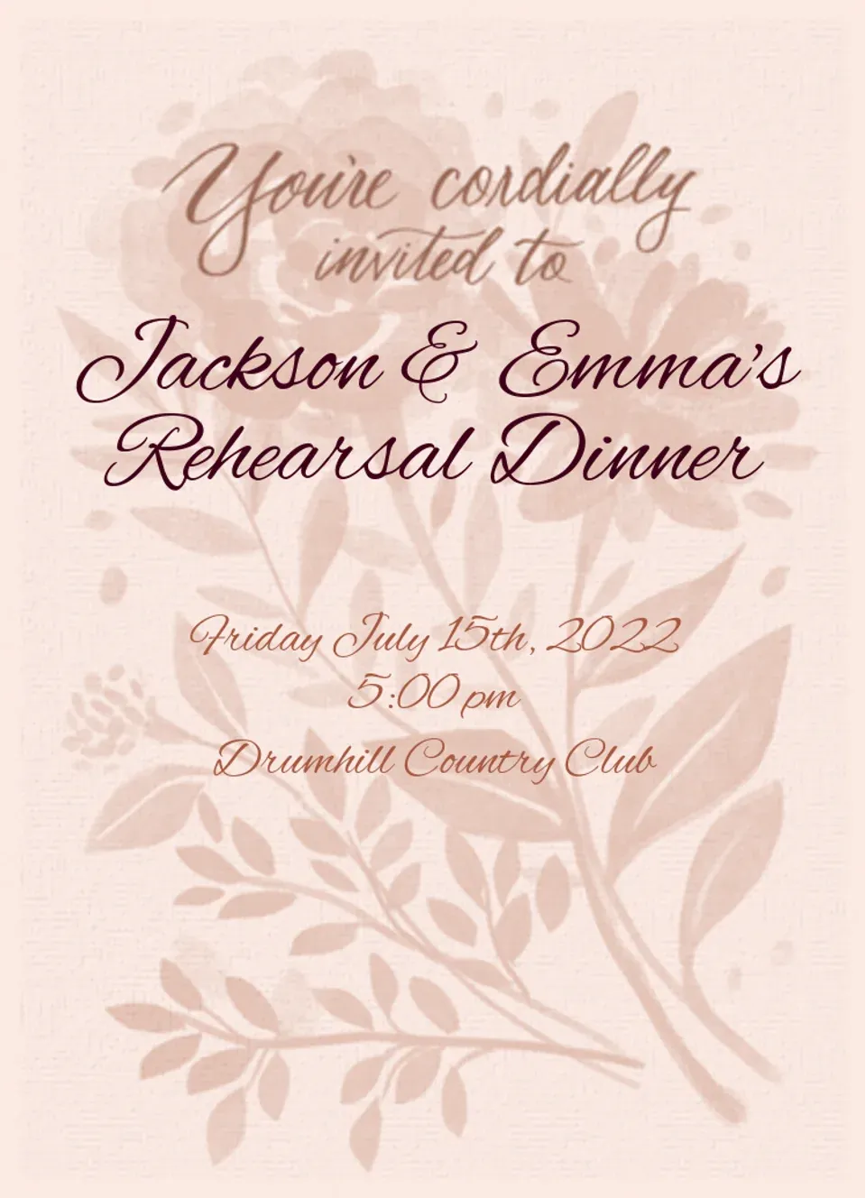 Sophisticated Floral Wedding card