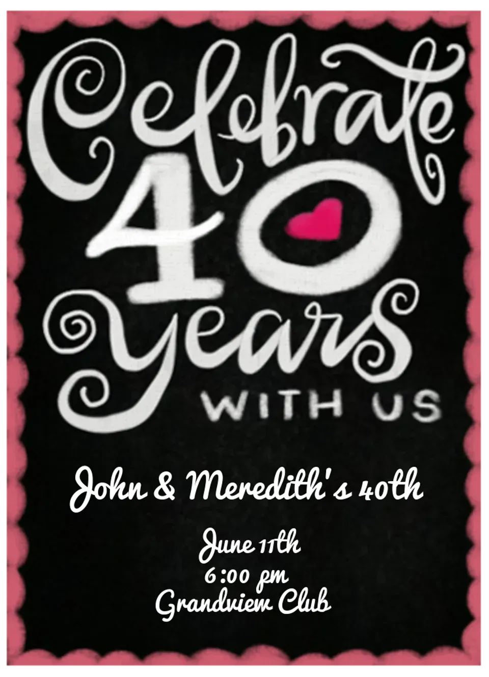 40th Anniversary card