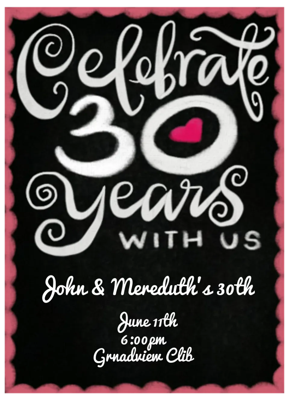 30th Anniversary card