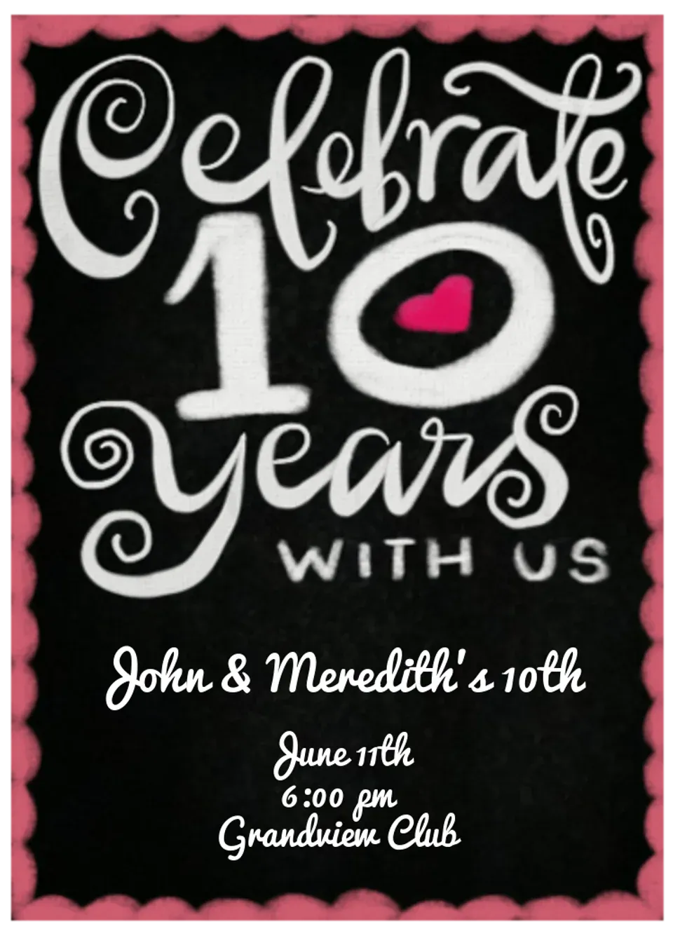 10th Anniversary  card