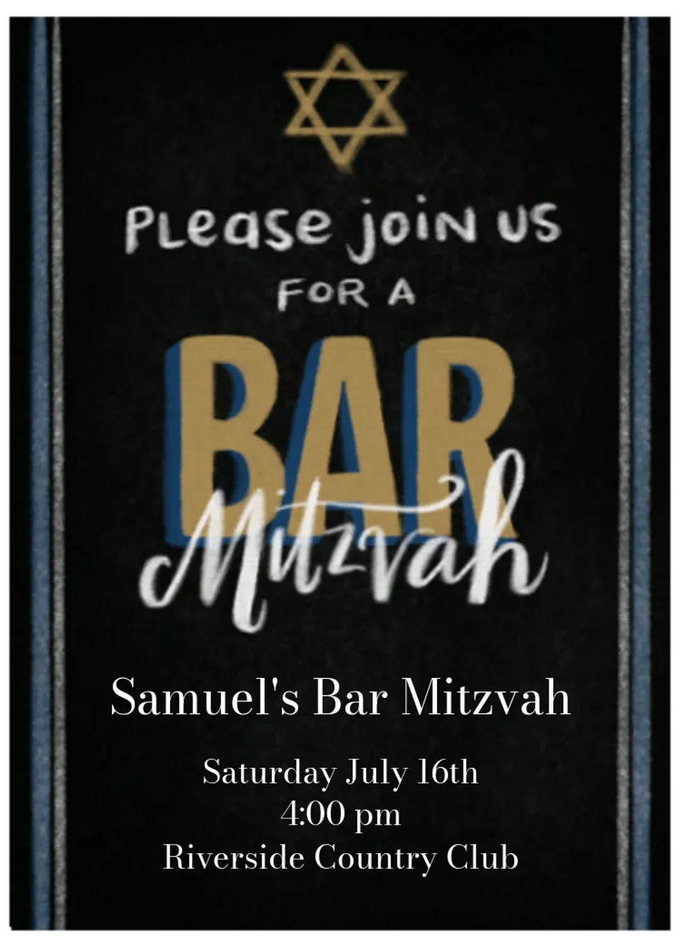 Bar Mitzvah card