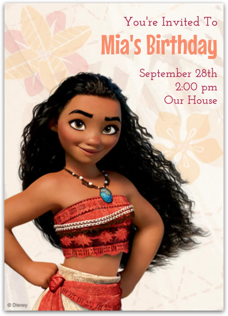 Princess Moana card