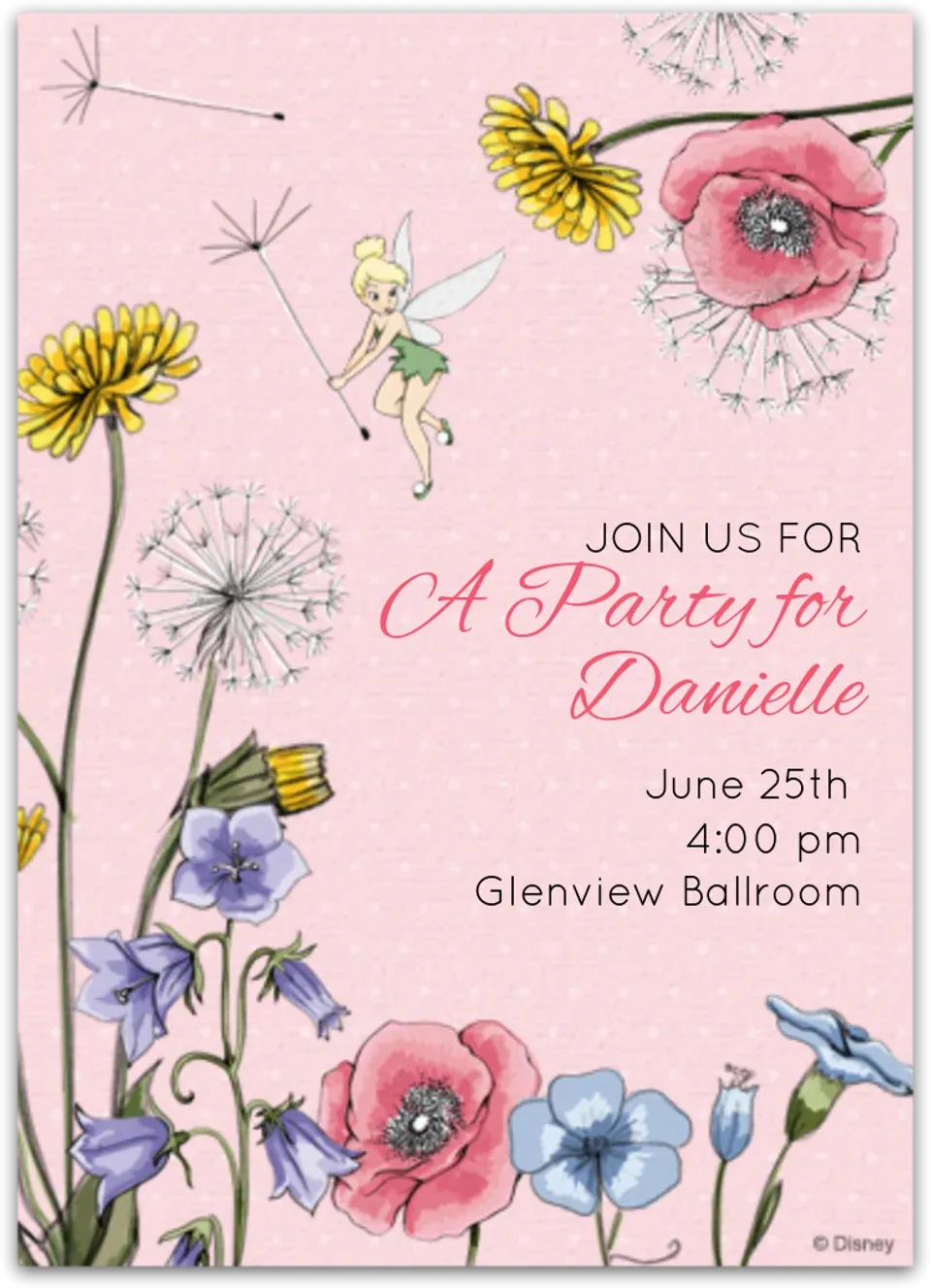 Botanical Tinker Bell card